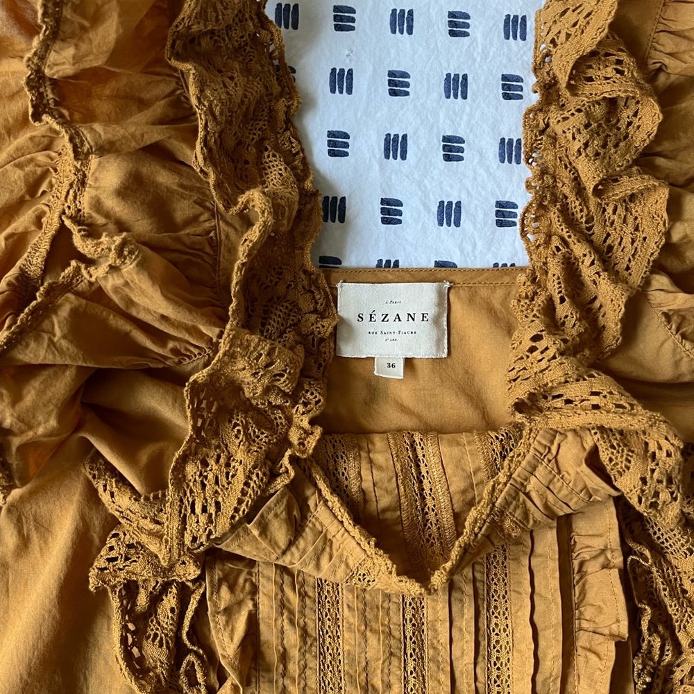 Sezane Lexi Ruffled Eyelet Blouse - Picture 5 of 7